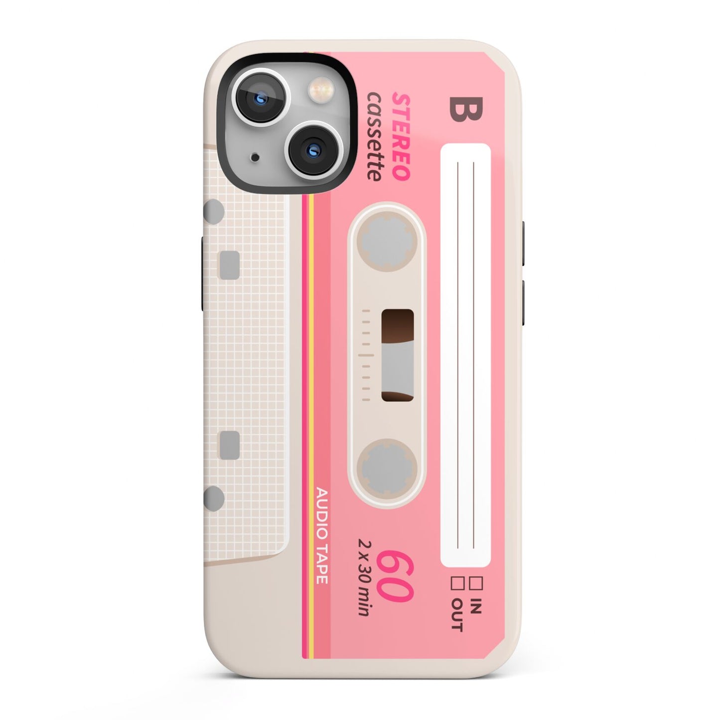 Retro Pink Tape iPhone 13 Full Wrap 3D Tough Case
