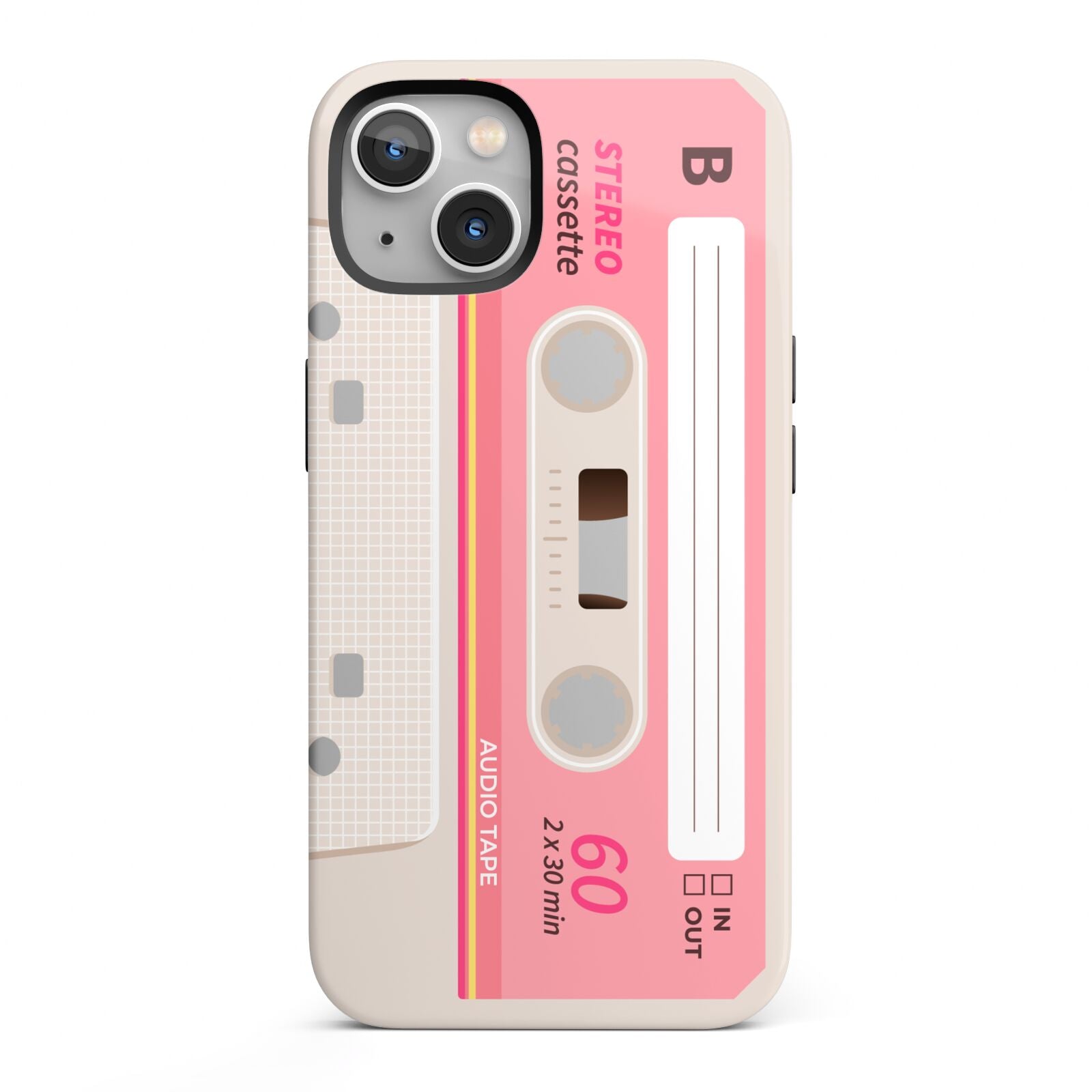 Retro Pink Tape iPhone 13 Full Wrap 3D Tough Case