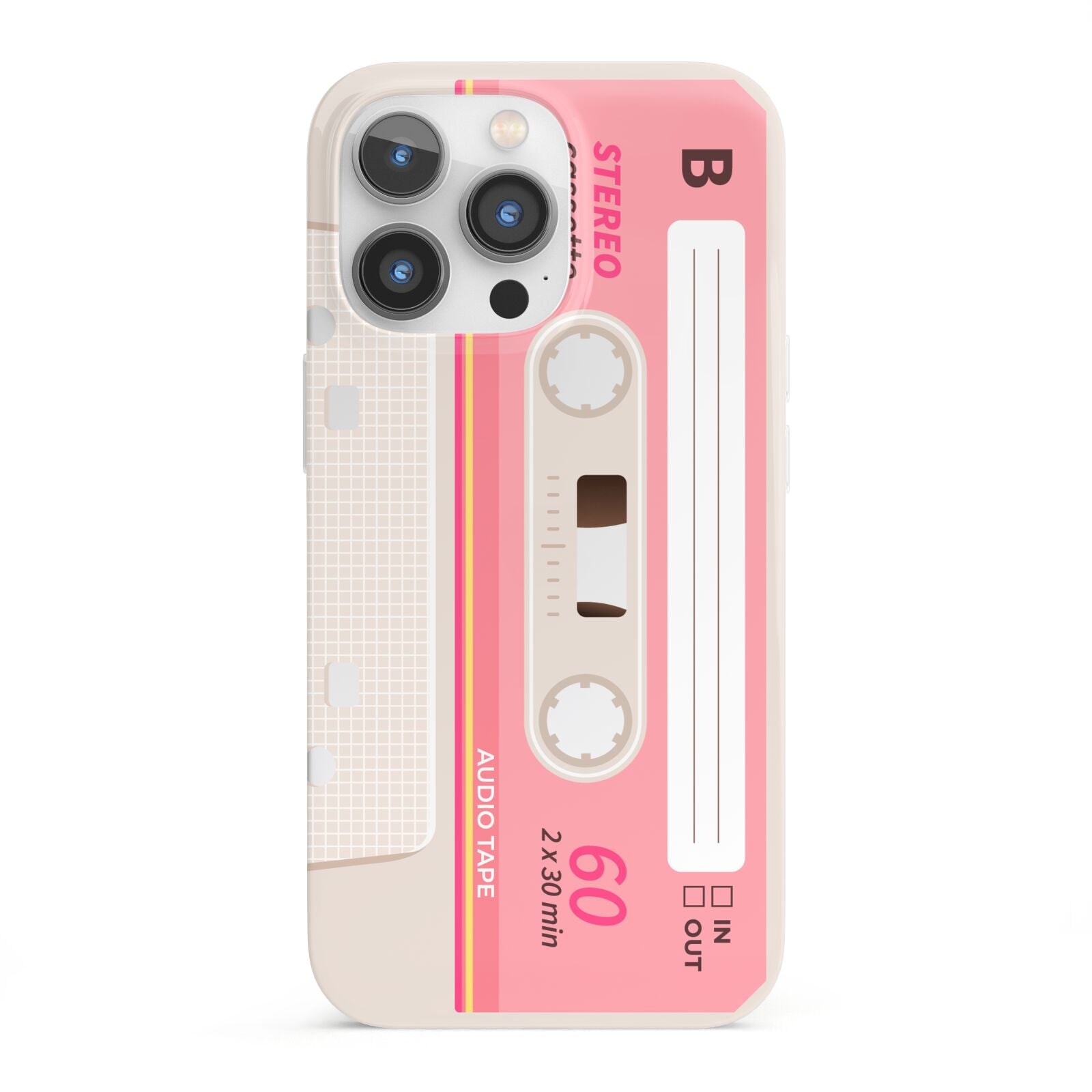 Retro Pink Tape iPhone 13 Pro Full Wrap 3D Snap Case