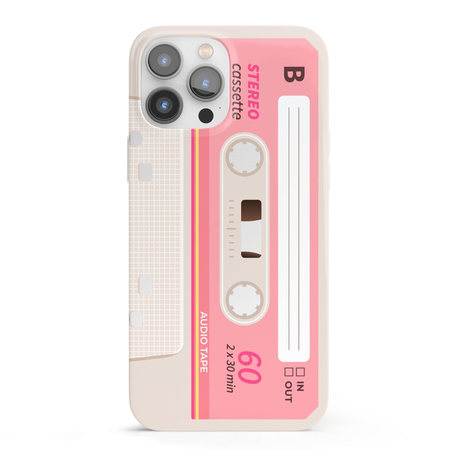 Retro Pink Tape iPhone 13 Pro Max Full Wrap 3D Snap Case
