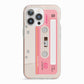Retro Pink Tape iPhone 13 Pro TPU Impact Case with Pink Edges