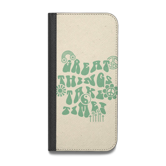 Retro Positive Quote Vegan Leather Flip Samsung Case