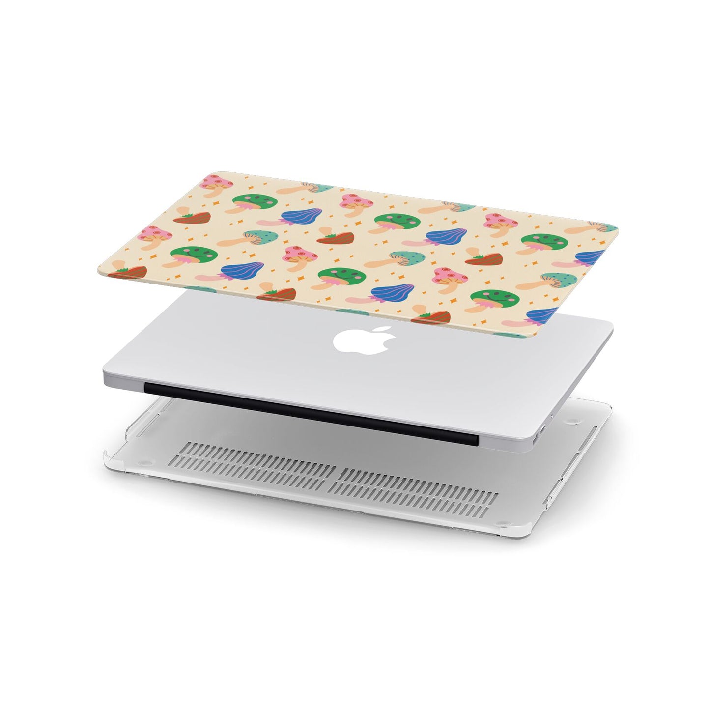 Retro Psychedelic Mushrooms Apple MacBook Case in Detail