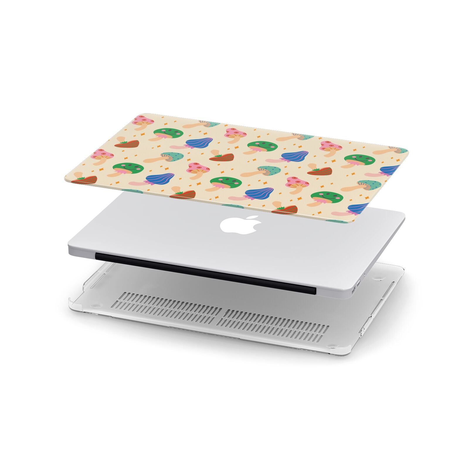 Retro Psychedelic Mushrooms Apple MacBook Case in Detail
