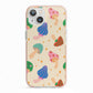 Retro Psychedelic Mushrooms iPhone 13 TPU Impact Case with Pink Edges