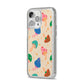 Retro Psychedelic Mushrooms iPhone 14 Pro Max Glitter Tough Case Silver Angled Image