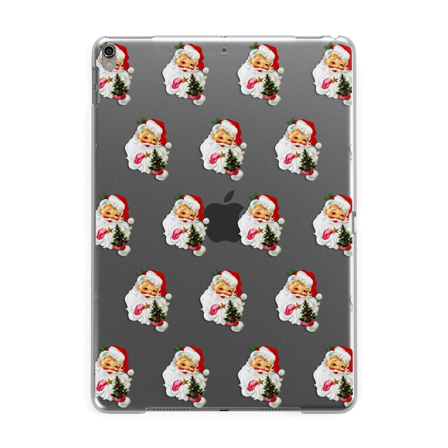 Retro Santa Face Apple iPad Grey Case