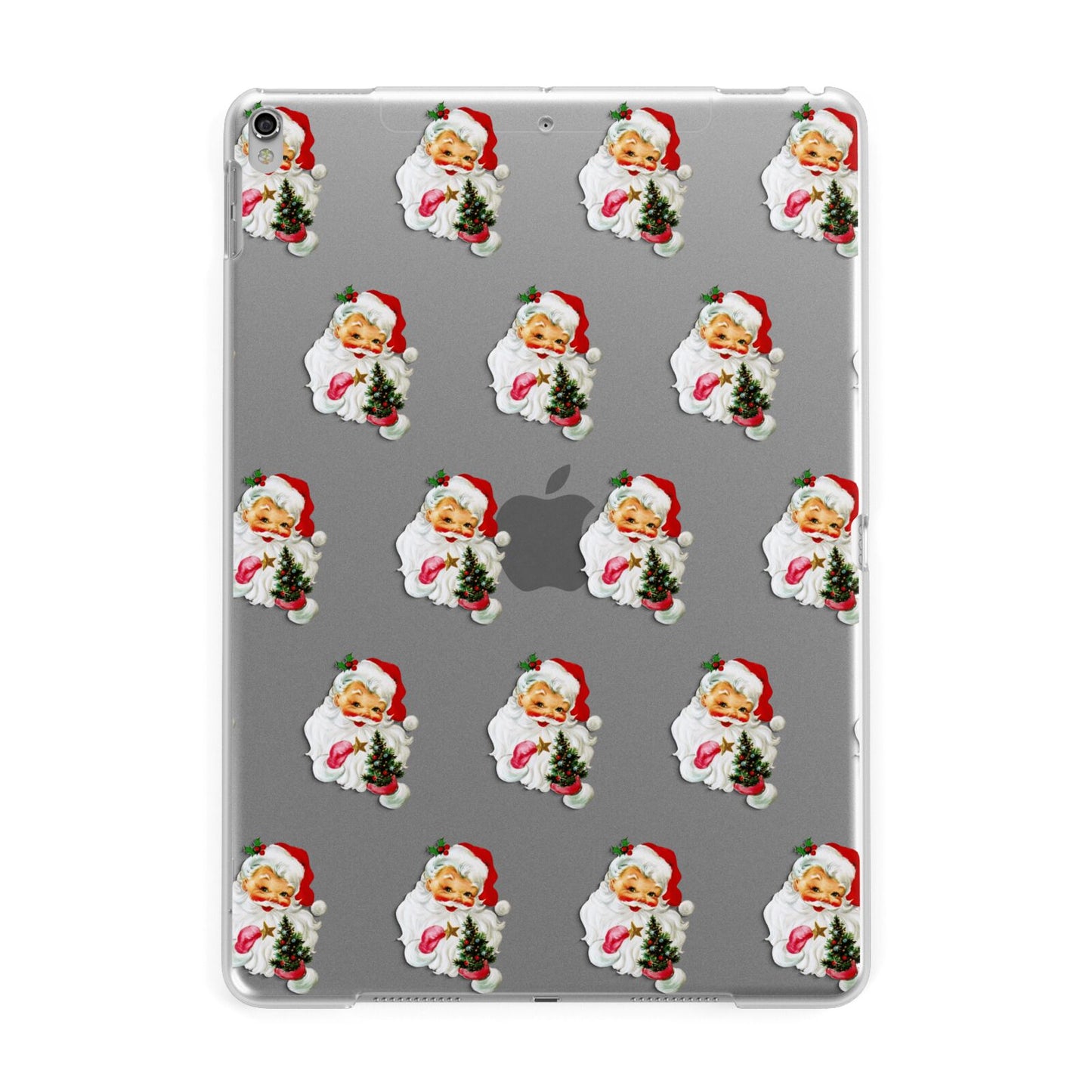 Retro Santa Face Apple iPad Silver Case