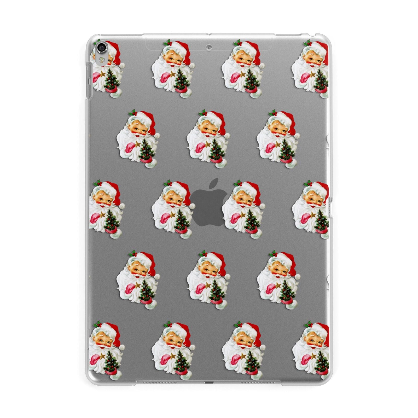 Retro Santa Face Apple iPad Silver Case