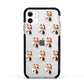 Retro Santa Face Apple iPhone 11 in White with Black Impact Case