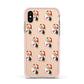 Retro Santa Face Apple iPhone Xs Impact Case Pink Edge on Gold Phone