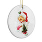 Retro Santa Face Circle Decoration Side Angle