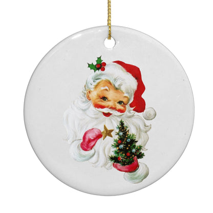 Retro Santa Face Circle Decoration