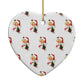 Retro Santa Face Heart Decoration Back Image