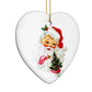Retro Santa Face Heart Decoration Side Angle