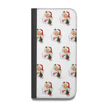Retro Santa Face Vegan Leather Flip Samsung Case