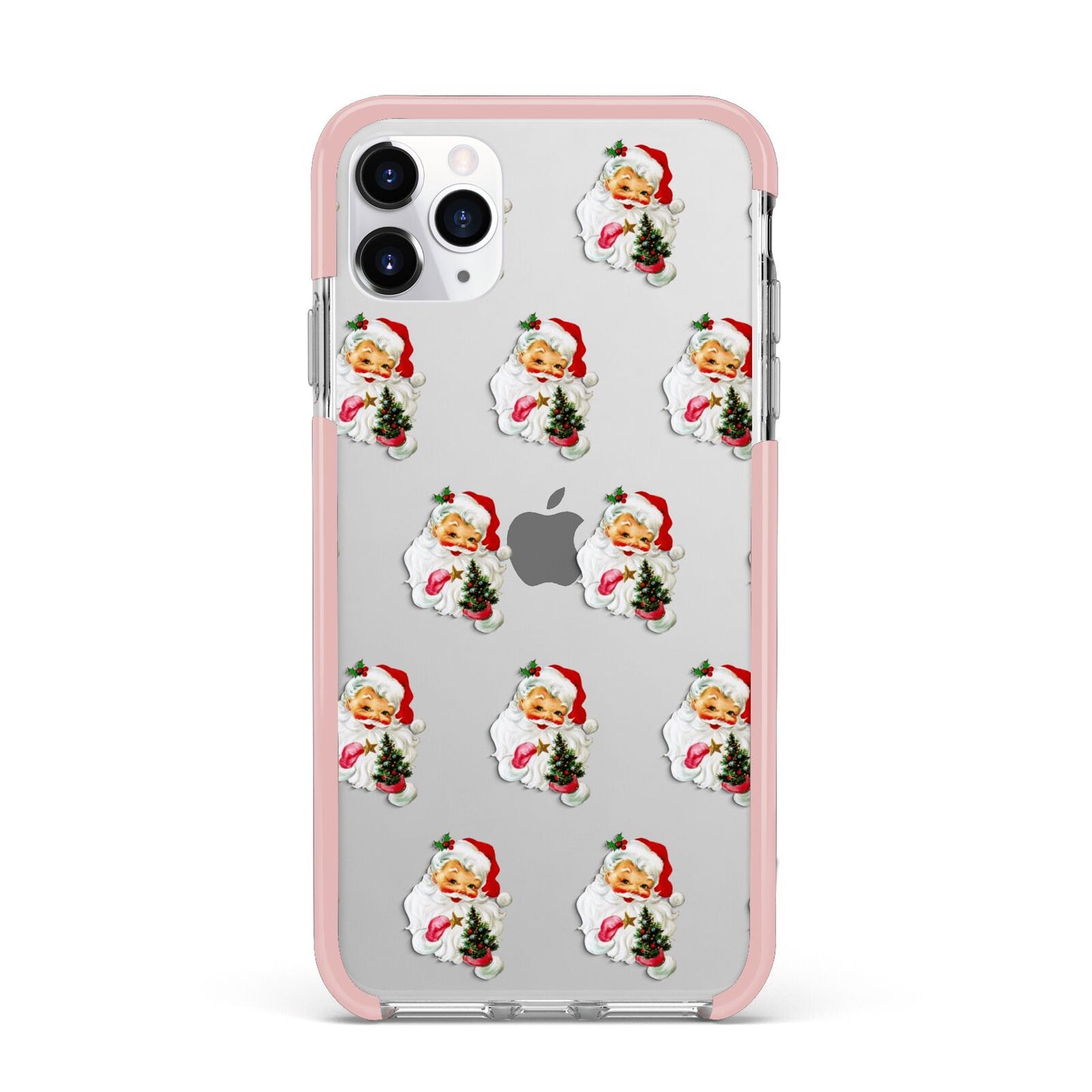 Retro Santa Face iPhone 11 Pro Max Impact Pink Edge Case