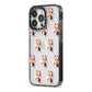Retro Santa Face iPhone 13 Pro Black Impact Case Side Angle on Silver phone