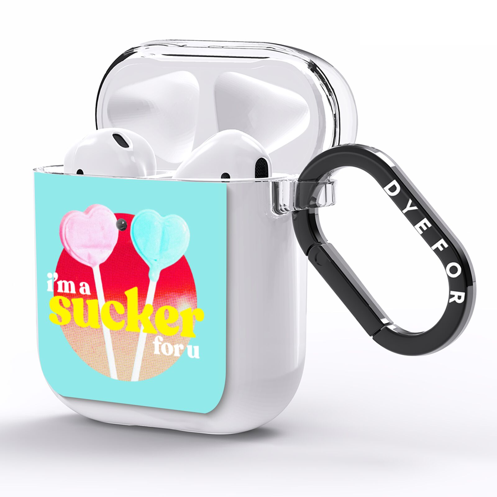 Retro Valentine AirPods Clear Case Side Image