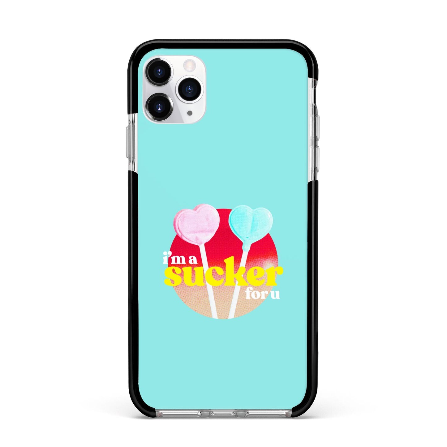 Retro Valentine Apple iPhone 11 Pro Max in Silver with Black Impact Case