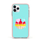 Retro Valentine Apple iPhone 11 Pro in Silver with Pink Impact Case