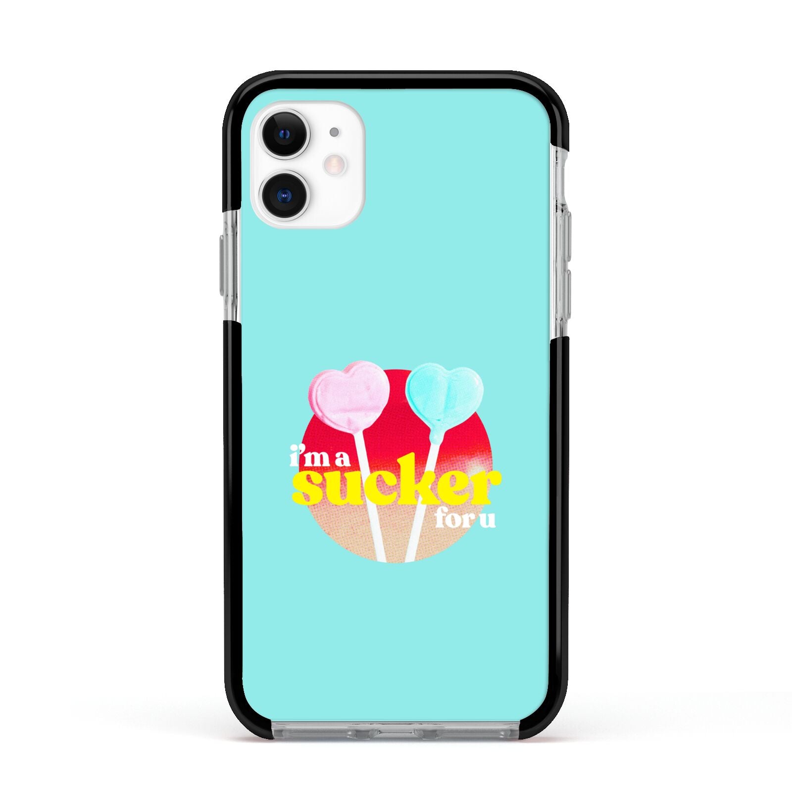 Retro Valentine Apple iPhone 11 in White with Black Impact Case