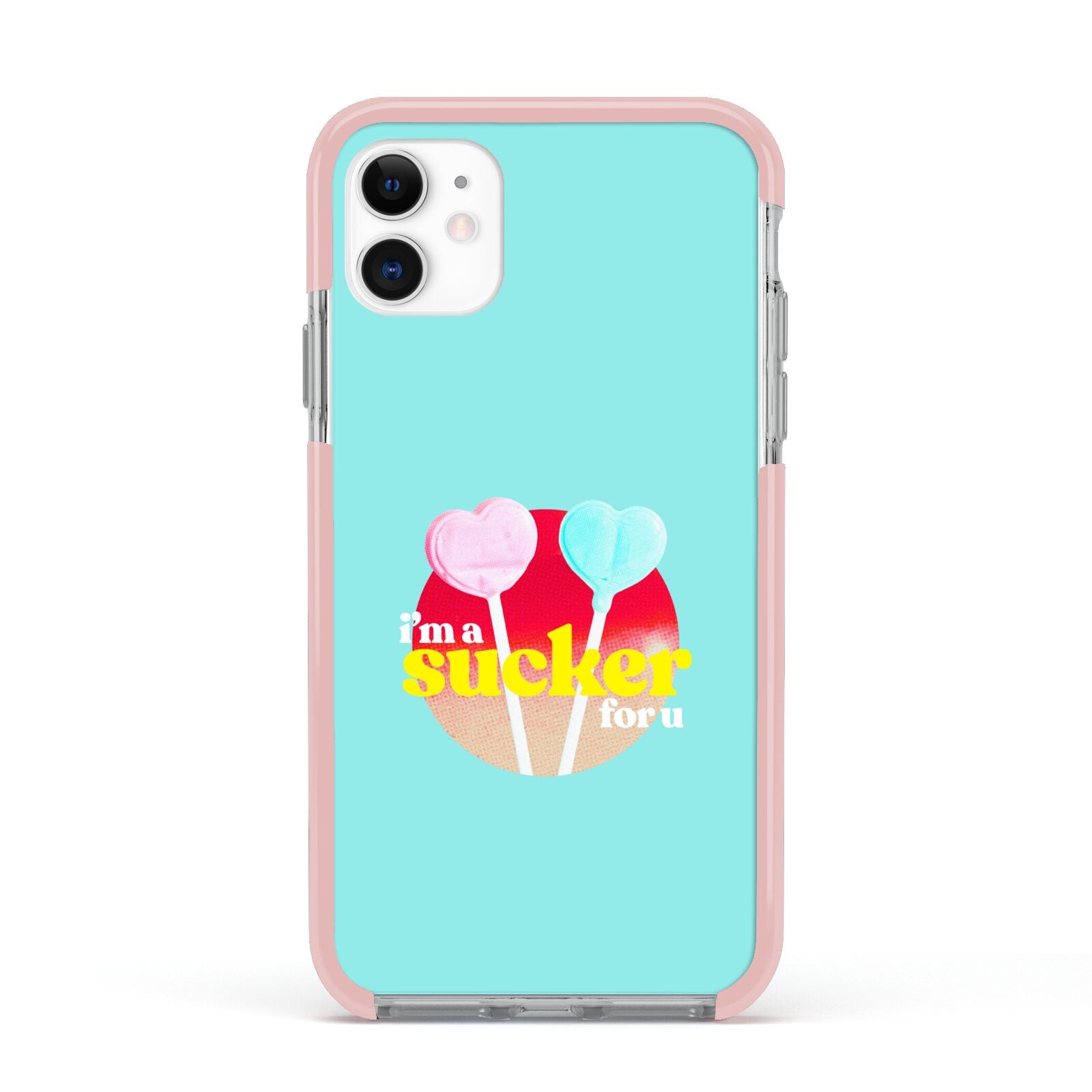 Retro Valentine Apple iPhone 11 in White with Pink Impact Case