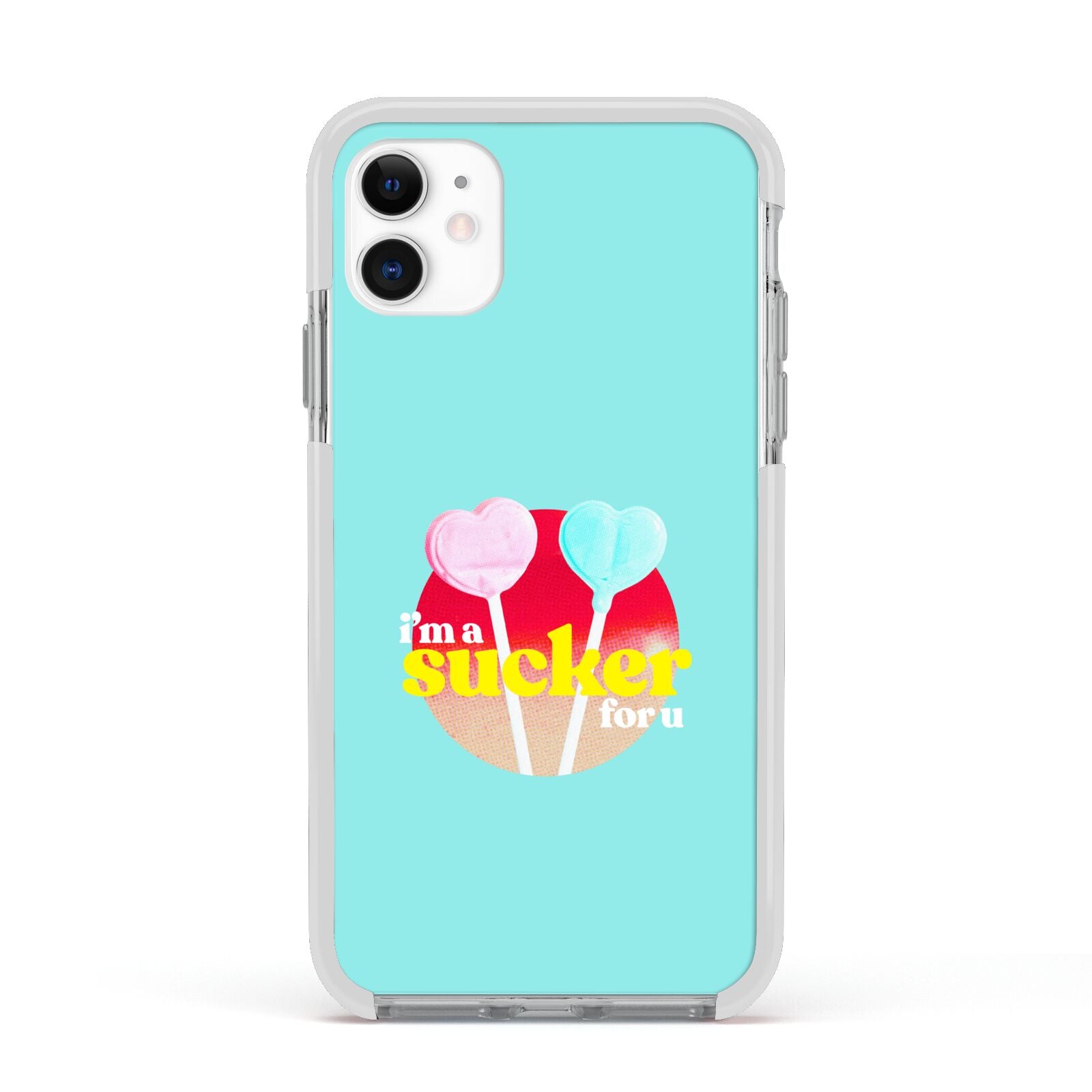 Retro Valentine Apple iPhone 11 in White with White Impact Case