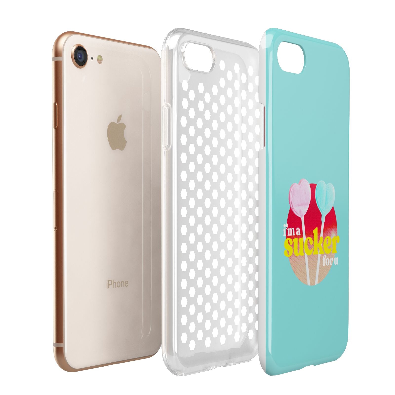 Retro Valentine Apple iPhone 7 8 3D Tough Case Expanded View