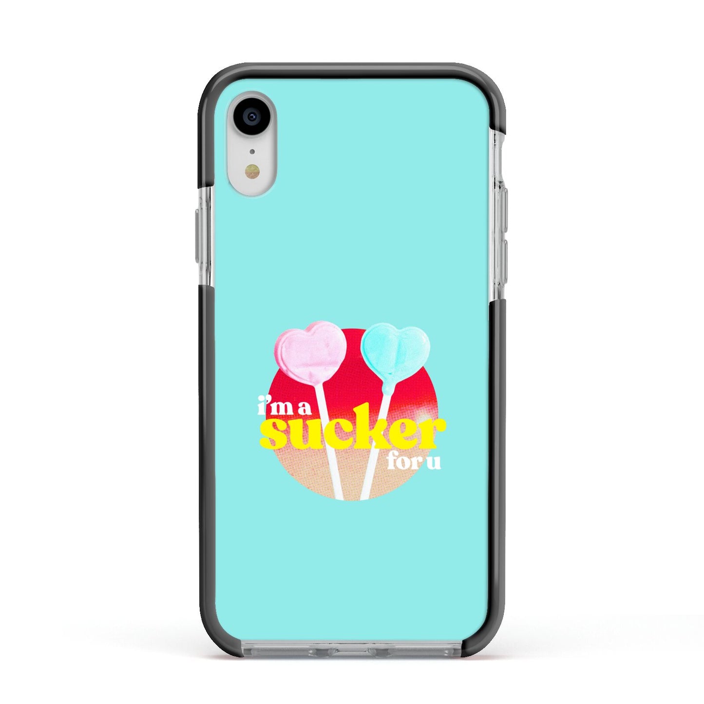 Retro Valentine Apple iPhone XR Impact Case Black Edge on Silver Phone