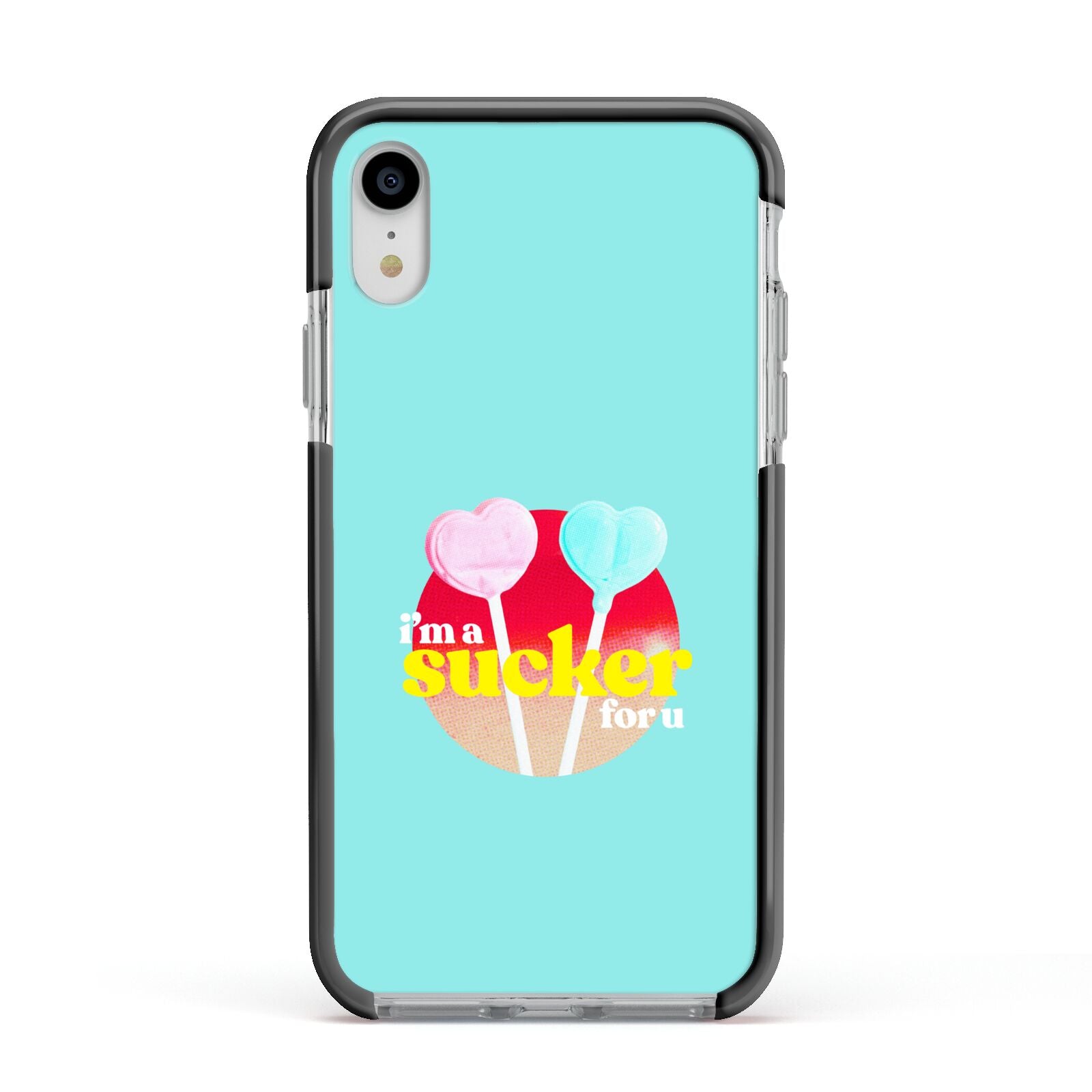 Retro Valentine Apple iPhone XR Impact Case Black Edge on Silver Phone