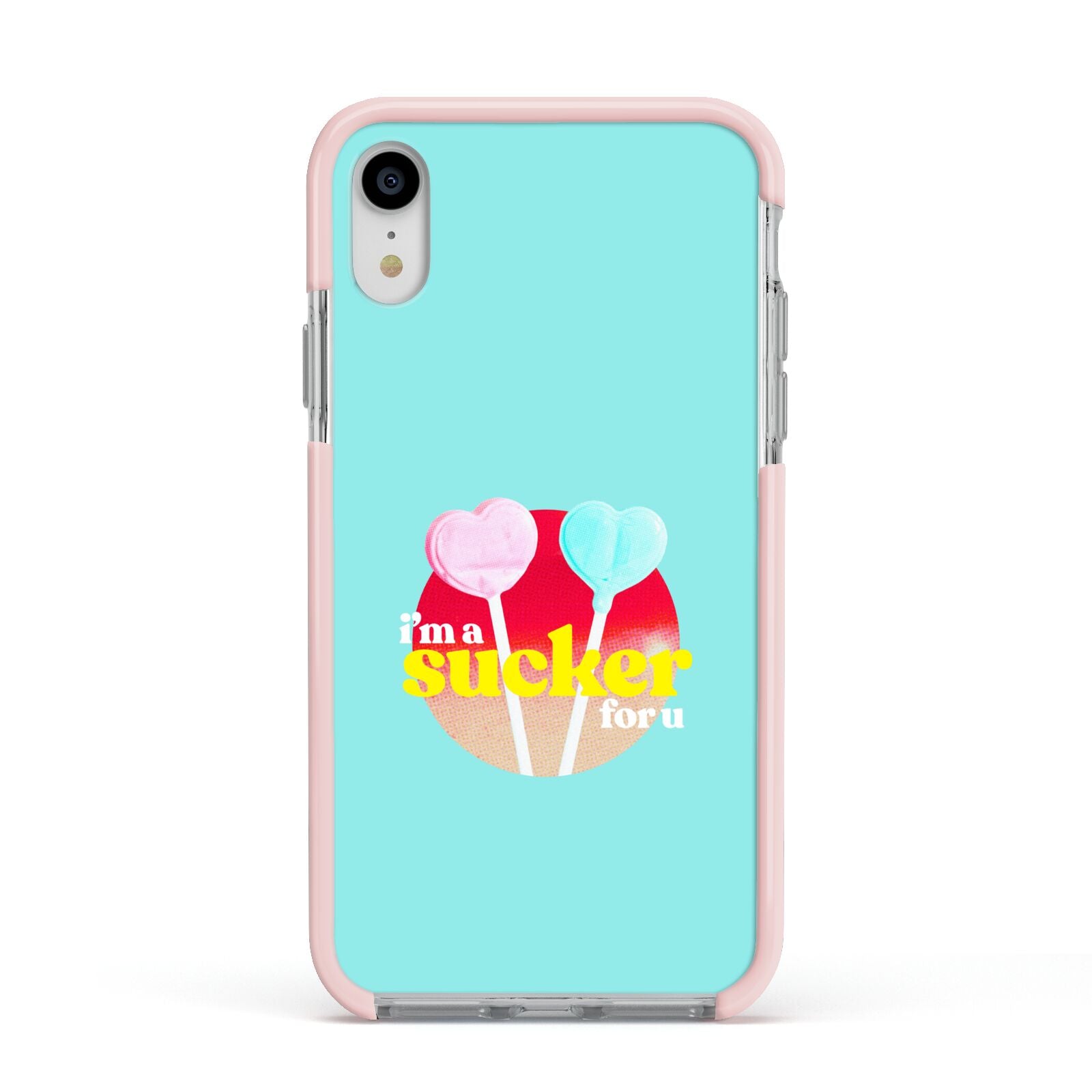 Retro Valentine Apple iPhone XR Impact Case Pink Edge on Silver Phone
