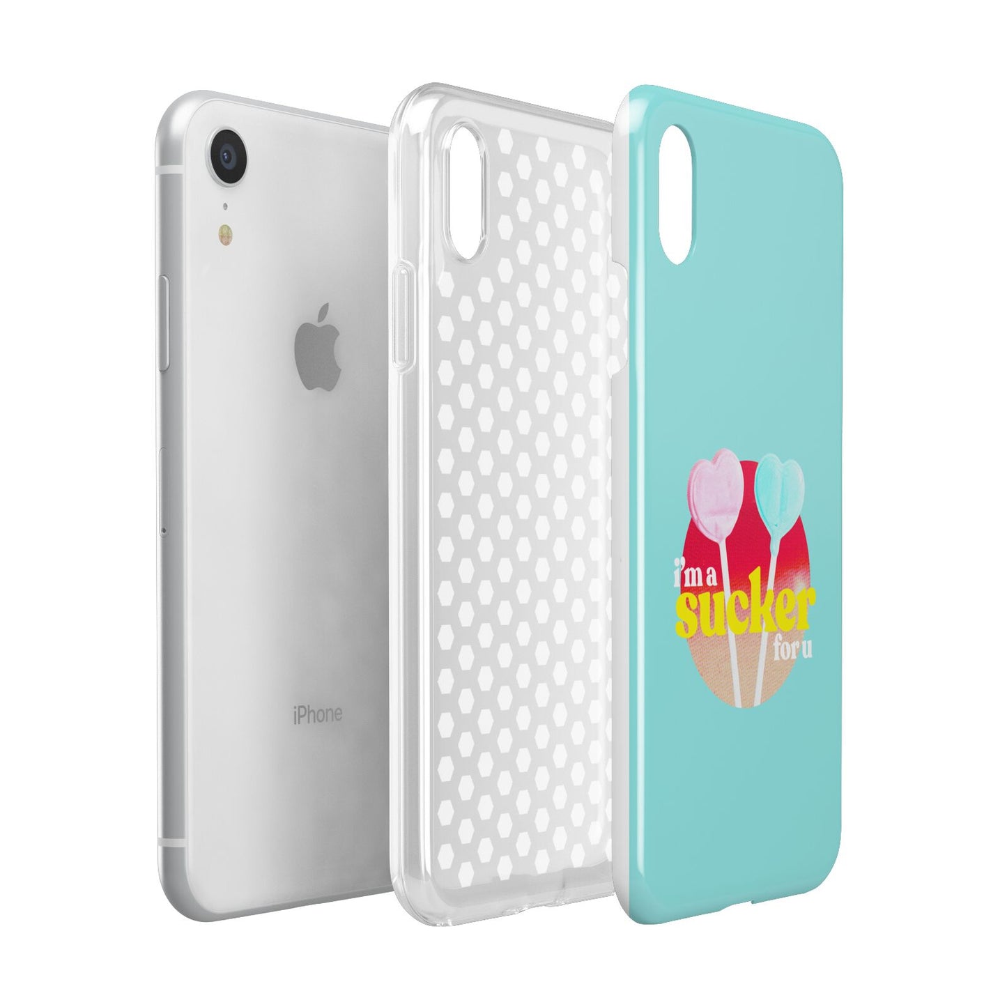 Retro Valentine Apple iPhone XR White 3D Tough Case Expanded view