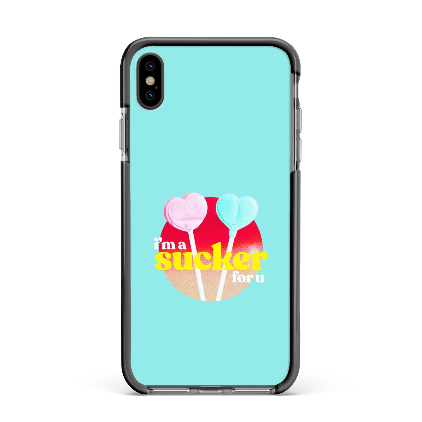 Retro Valentine Apple iPhone Xs Max Impact Case Black Edge on Black Phone