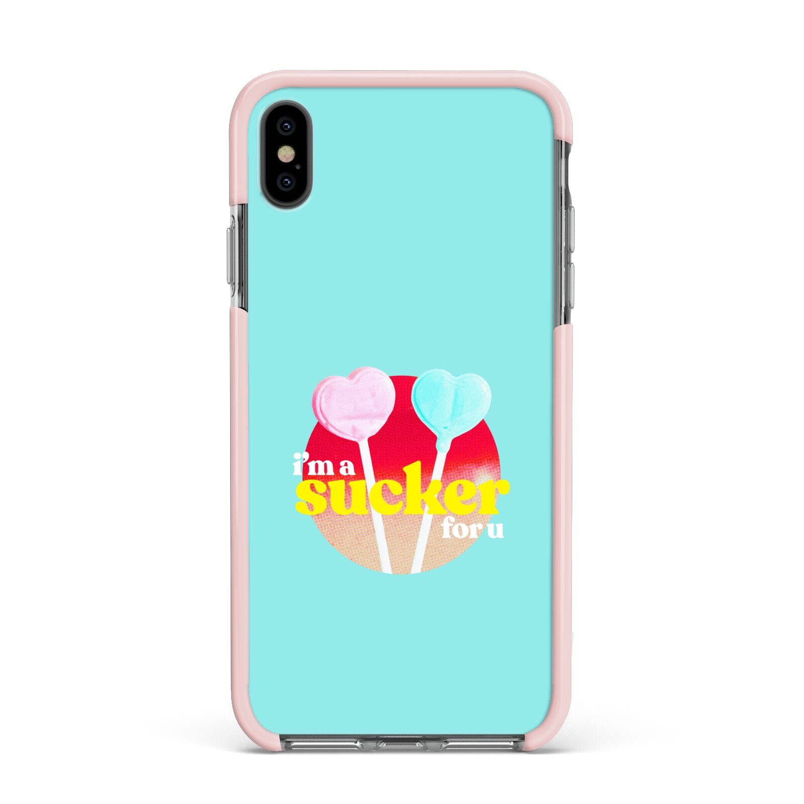 Retro Valentine Apple iPhone Xs Max Impact Case Pink Edge on Black Phone