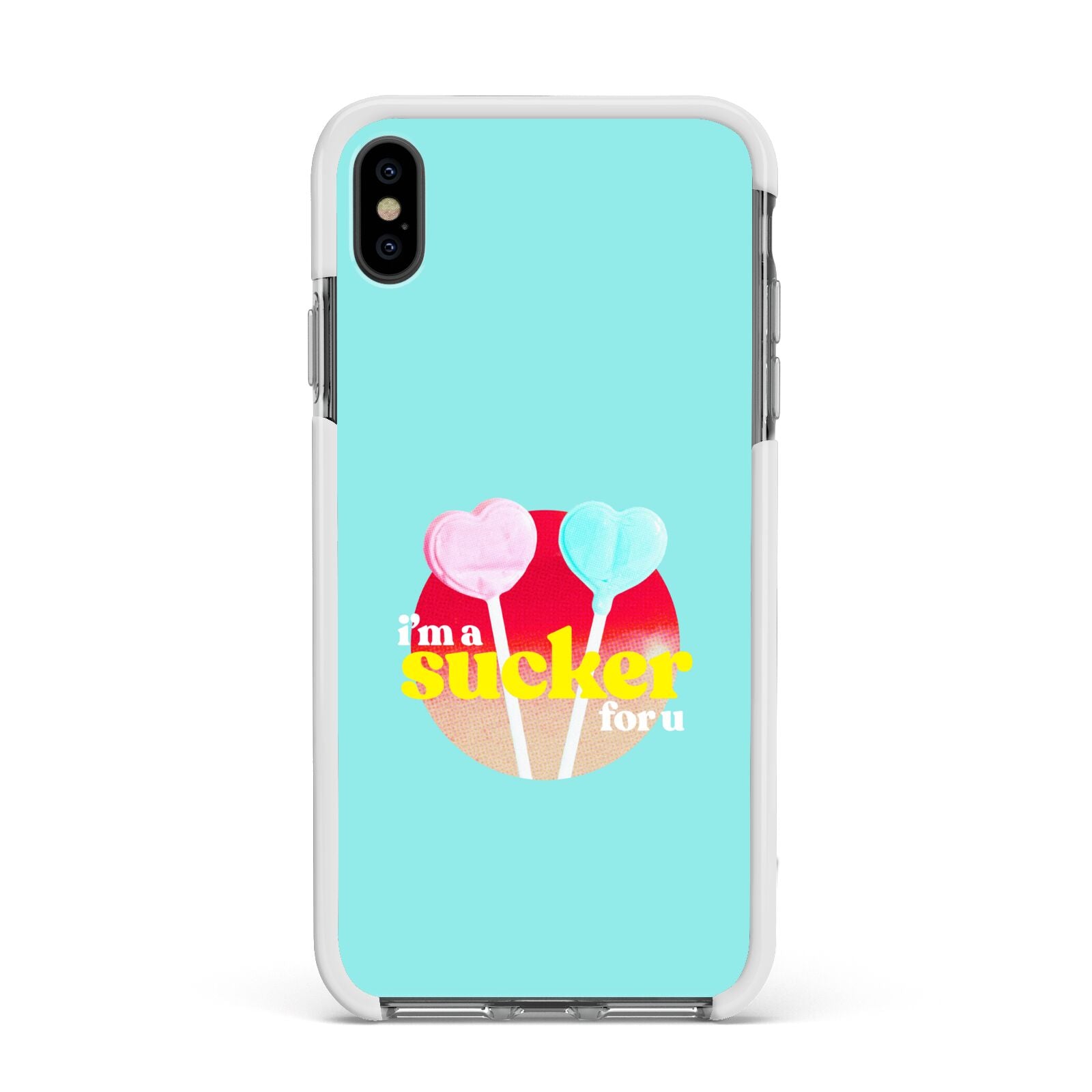 Retro Valentine Apple iPhone Xs Max Impact Case White Edge on Black Phone