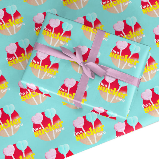 Retro Valentine Custom Wrapping Paper