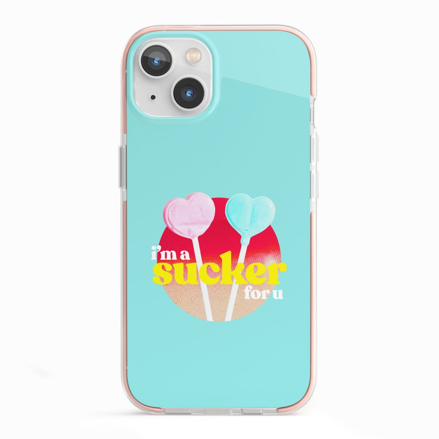 Retro Valentine iPhone 13 TPU Impact Case with Pink Edges