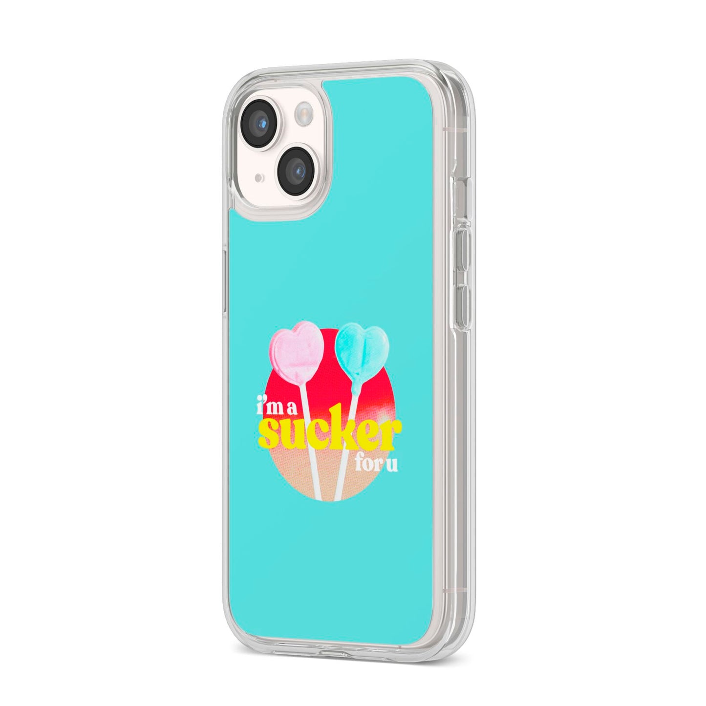 Retro Valentine iPhone 14 Clear Tough Case Starlight Angled Image