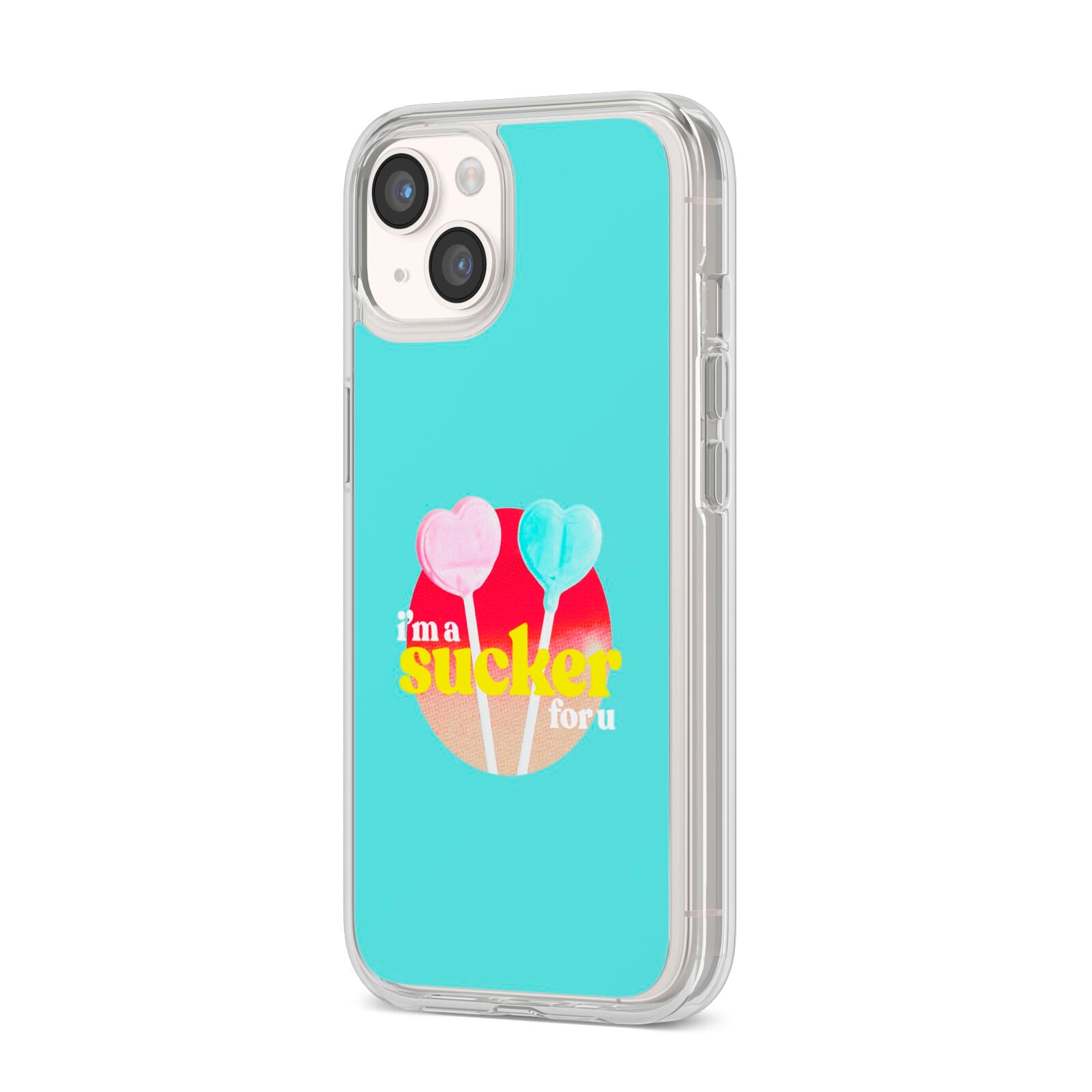 Retro Valentine iPhone 14 Clear Tough Case Starlight Angled Image