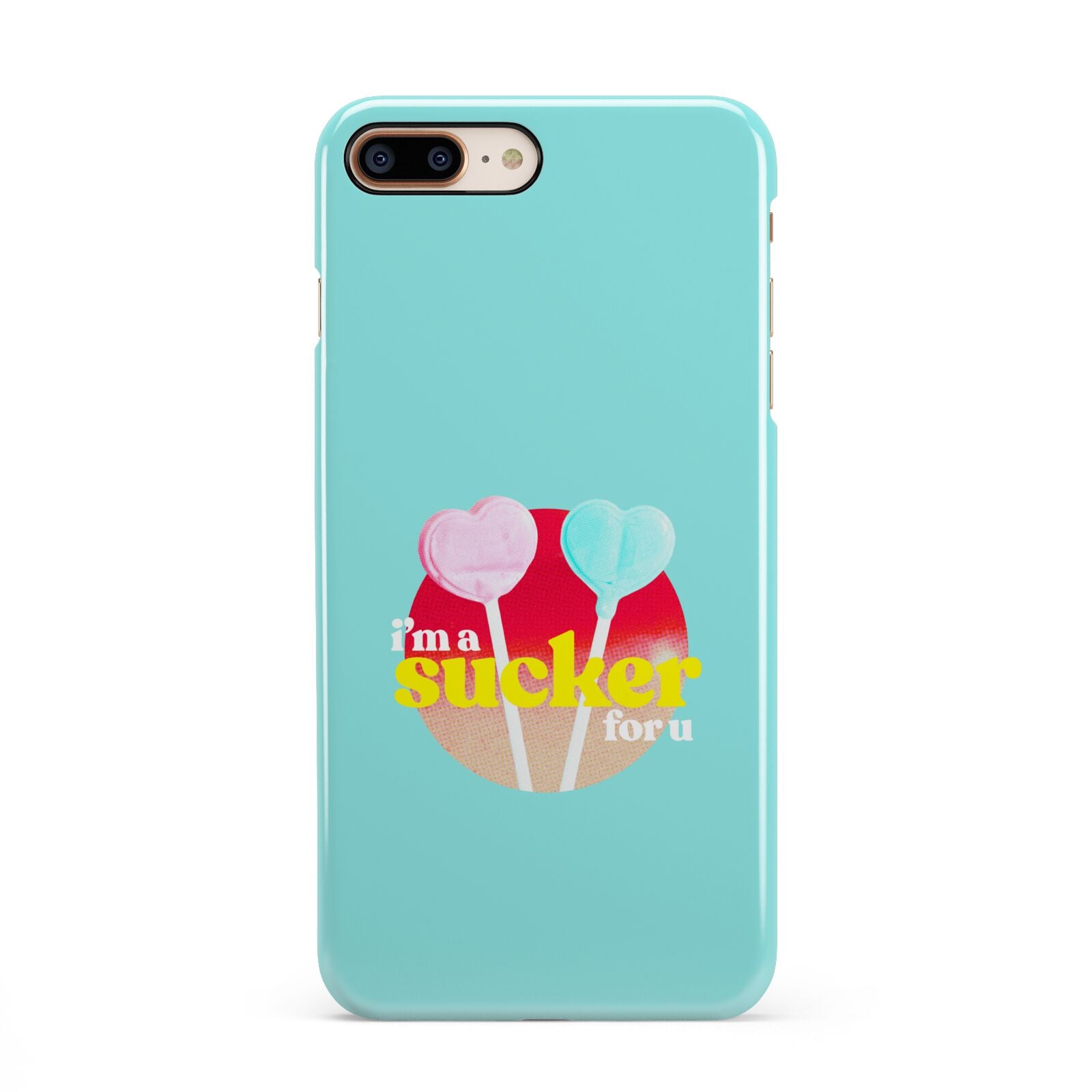 Retro Valentine iPhone 8 Plus 3D Snap Case on Gold Phone