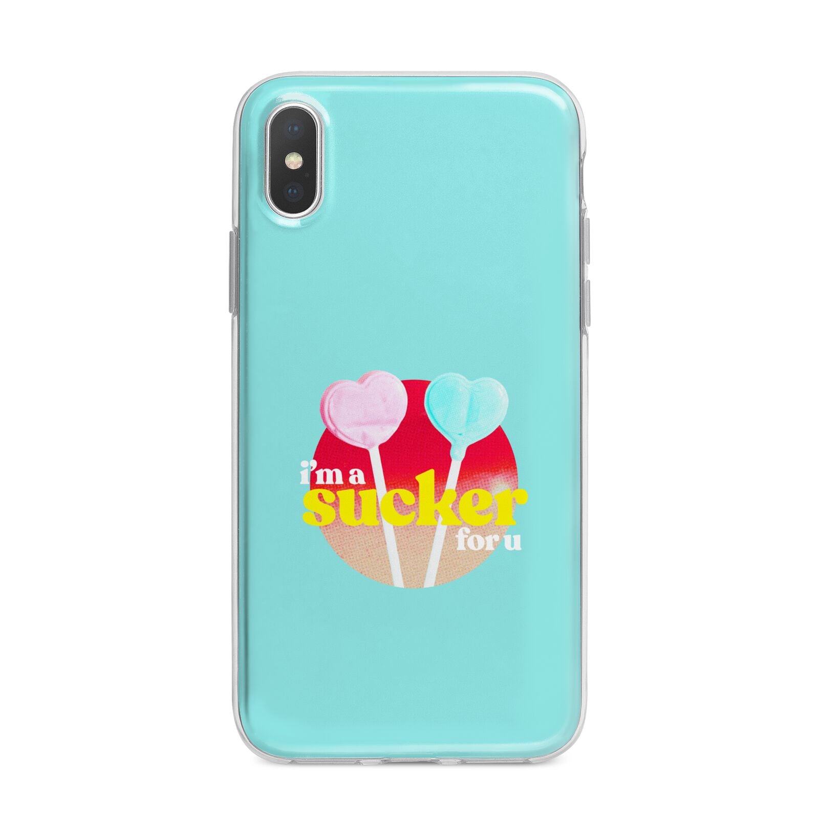 Retro Valentine iPhone X Bumper Case on Silver iPhone Alternative Image 1