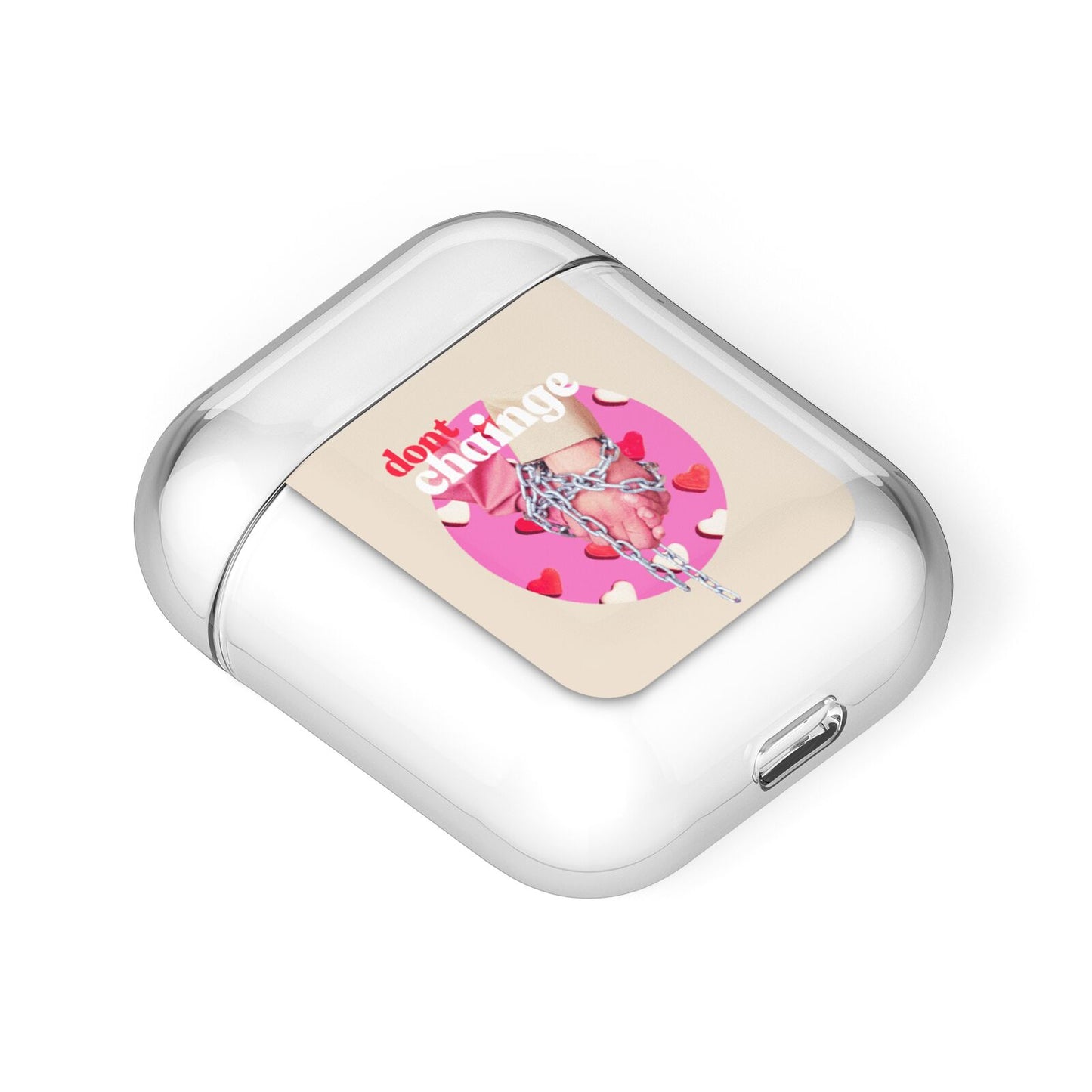 Retro Valentines Quote AirPods Case Laid Flat