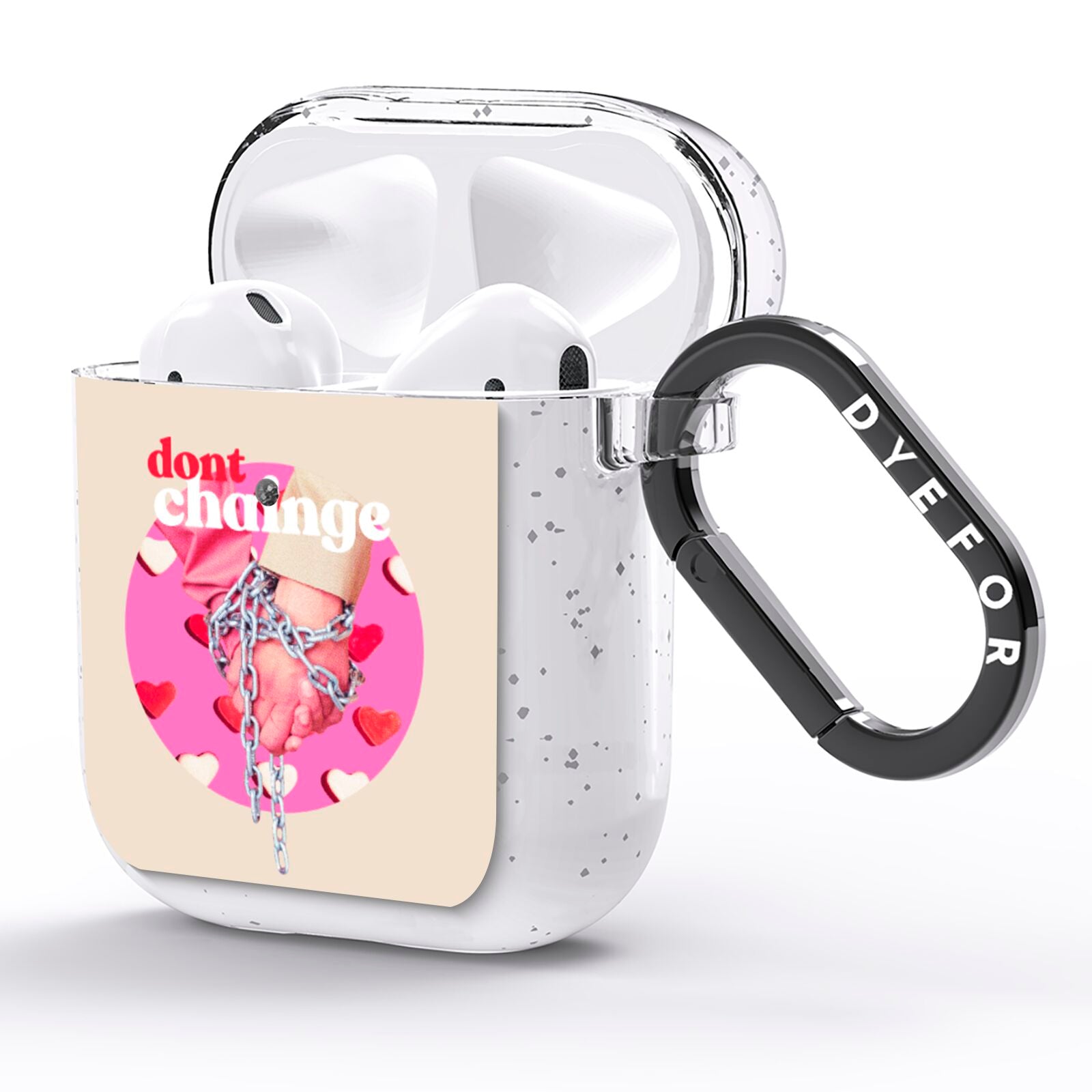 Retro Valentines Quote AirPods Glitter Case Side Image