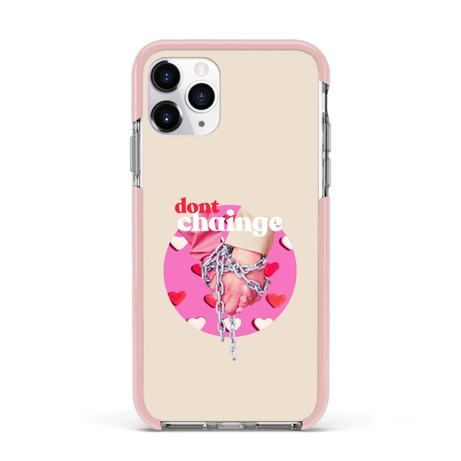 Retro Valentines Quote Apple iPhone 11 Pro in Silver with Pink Impact Case