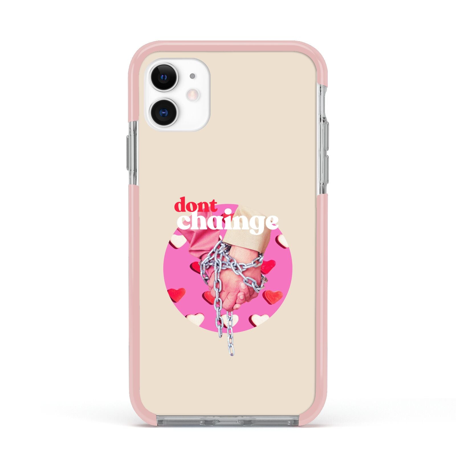 Retro Valentines Quote Apple iPhone 11 in White with Pink Impact Case