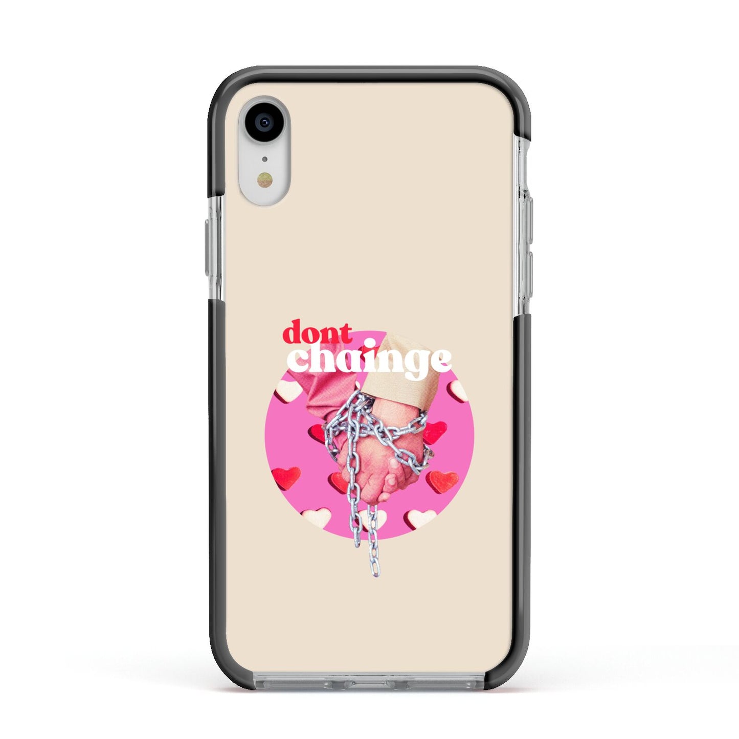 Retro Valentines Quote Apple iPhone XR Impact Case Black Edge on Silver Phone