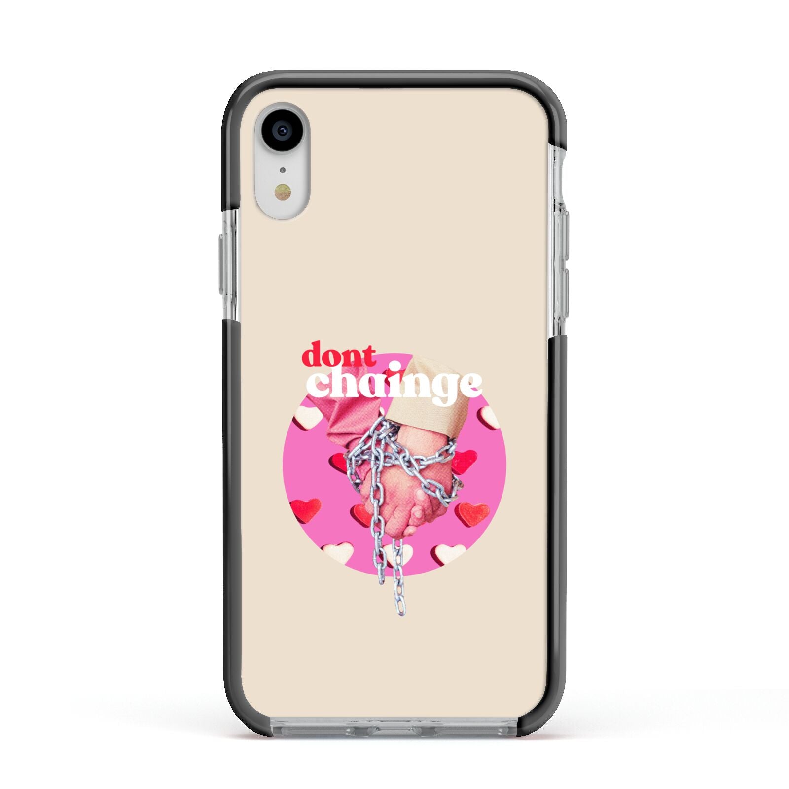 Retro Valentines Quote Apple iPhone XR Impact Case Black Edge on Silver Phone