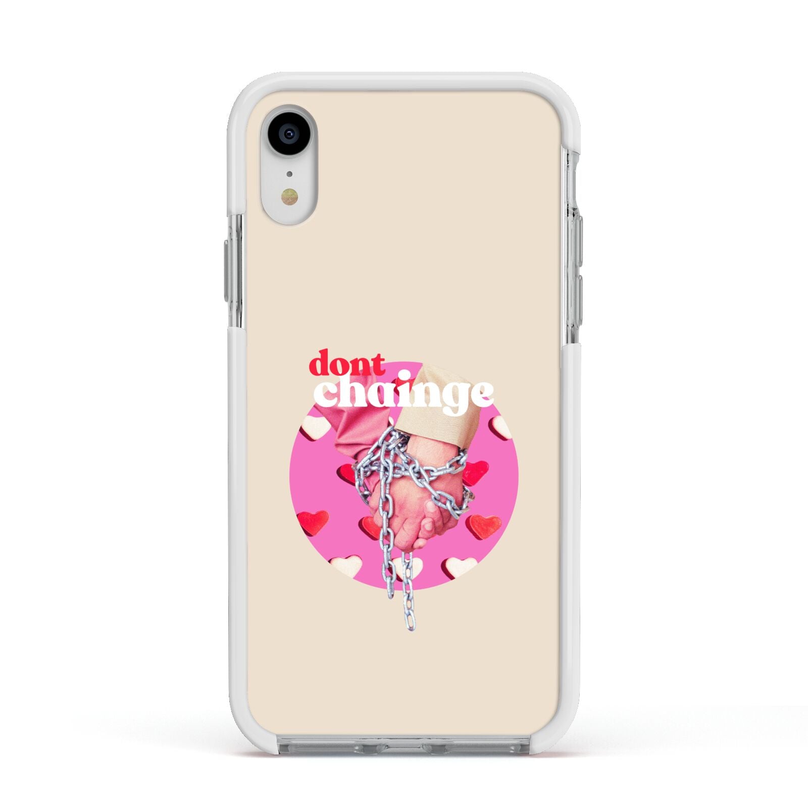 Retro Valentines Quote Apple iPhone XR Impact Case White Edge on Silver Phone
