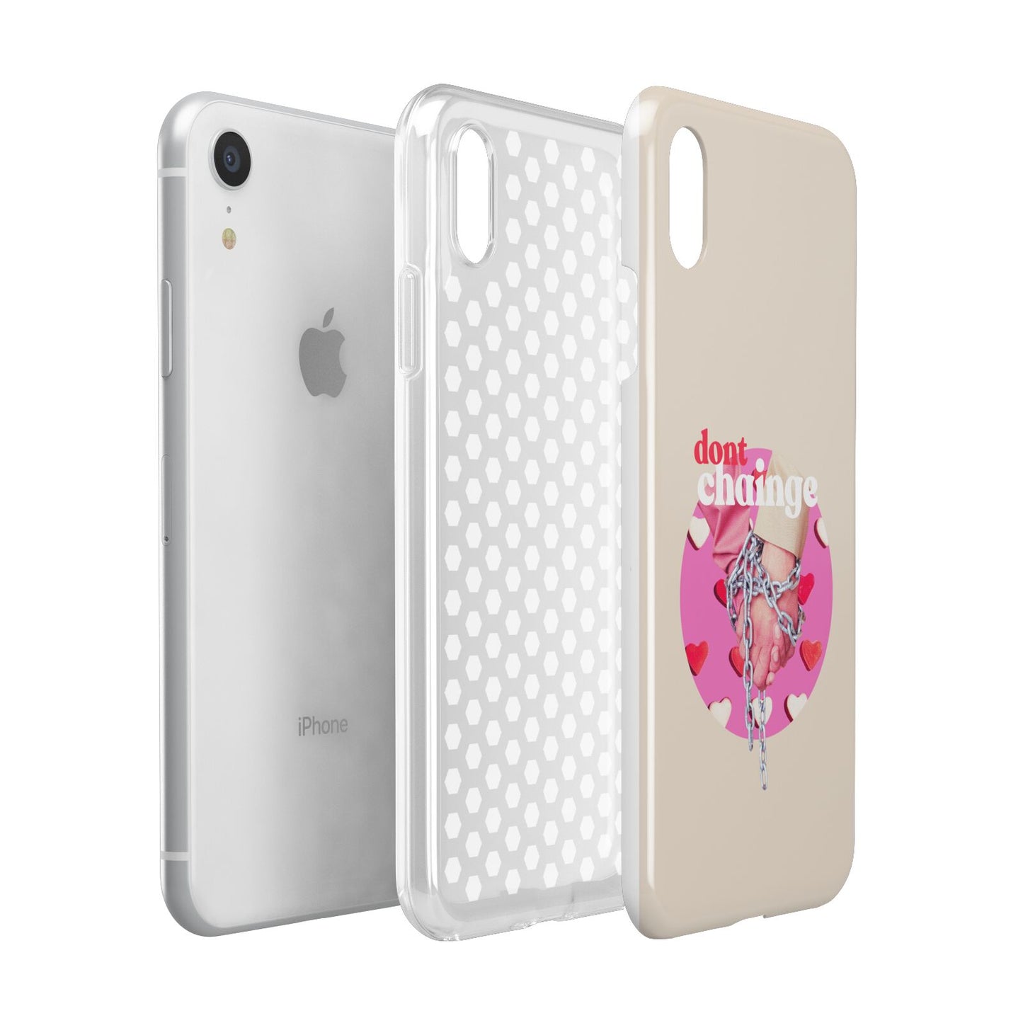 Retro Valentines Quote Apple iPhone XR White 3D Tough Case Expanded view